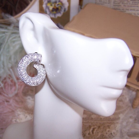 Vintage Ross Simons Sterling Silver Cubic Zirconia CZ Stud Earrings - Picture 6 of 9